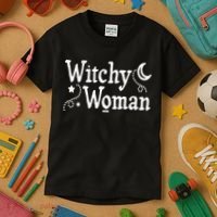 Witchy Woman Halloween Wiccan Follower Pagan Ritual Kids T-Shirt thumb 3