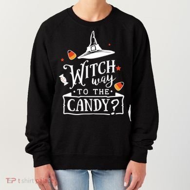 Witch Way Is The Candy Funny Halloween Women's Sweatshirt