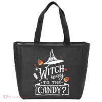 Witch Way Is The Candy Funny Halloween Tote Bag thumb 0