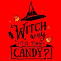 Witch Way Is The Candy Funny Halloween Santa Hat thumb 1