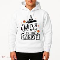 Witch Way Is The Candy Funny Halloween Hoodie thumb 2