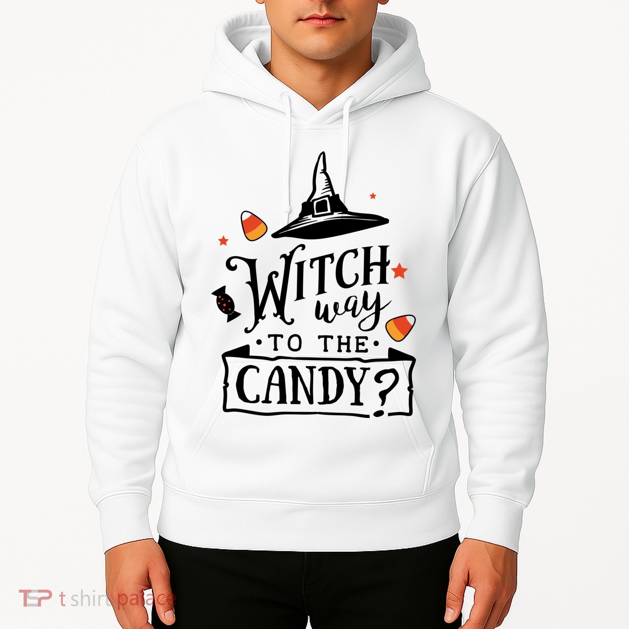 Witch Way Is The Candy Funny Halloween Hoodie