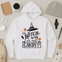 Witch Way Is The Candy Funny Halloween Hoodie thumb 3