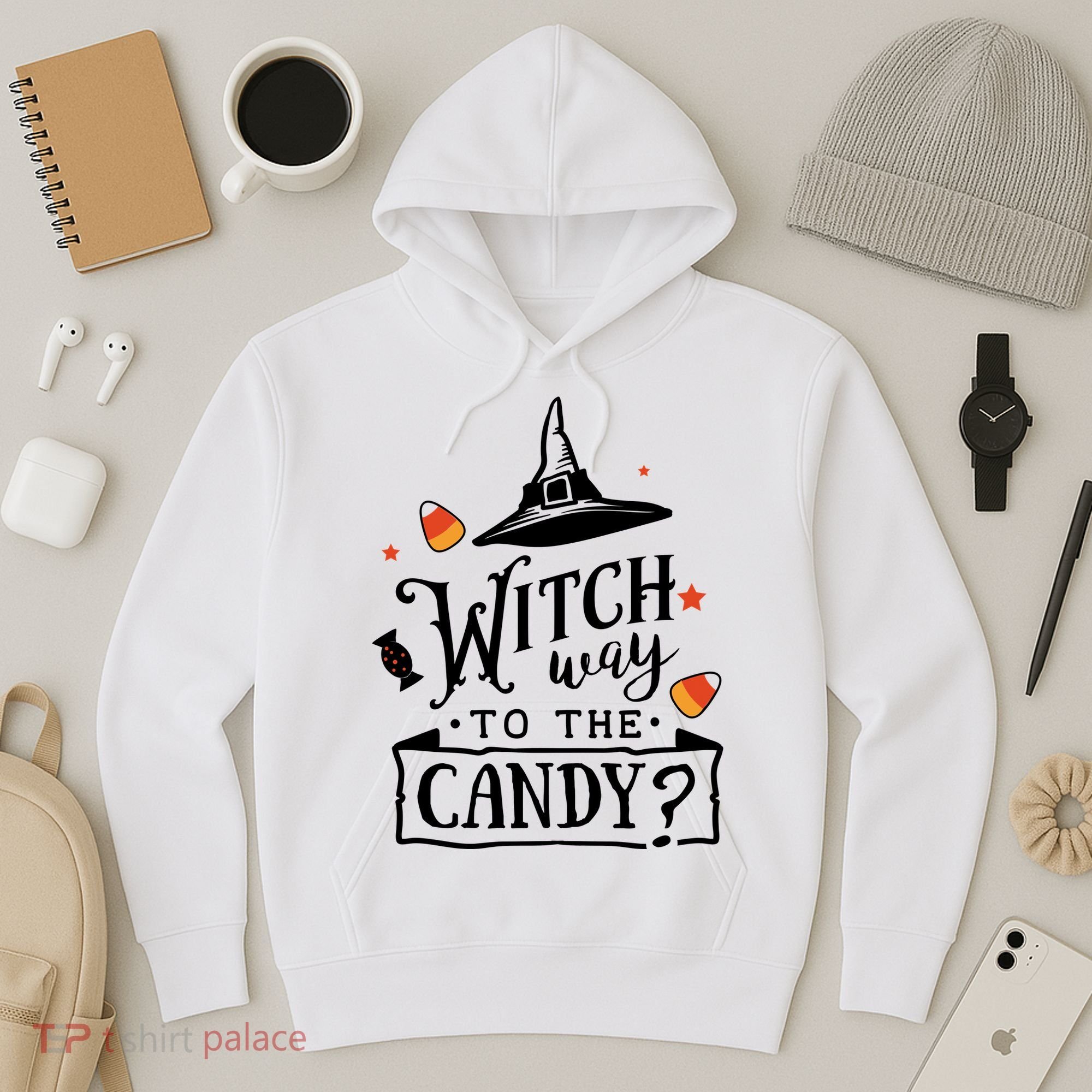 Witch Way Is The Candy Funny Halloween Hoodie