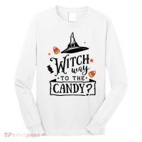 Witch Way Is The Candy Funny Halloween Long Sleeve Shirt thumb 0