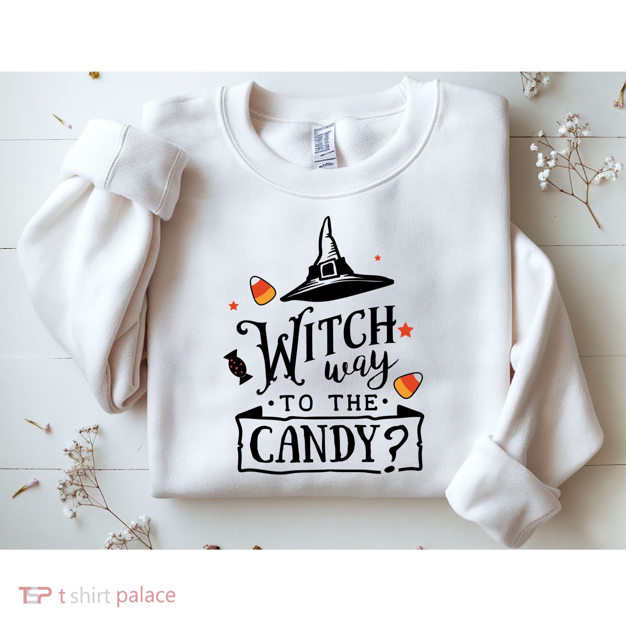 Witch Way Is The Candy Funny Halloween Sweatshirt