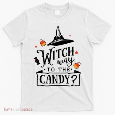 Witch Way Is The Candy Funny Halloween T-Shirt