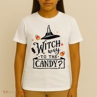Witch Way Is The Candy Funny Halloween T-Shirt thumb 4