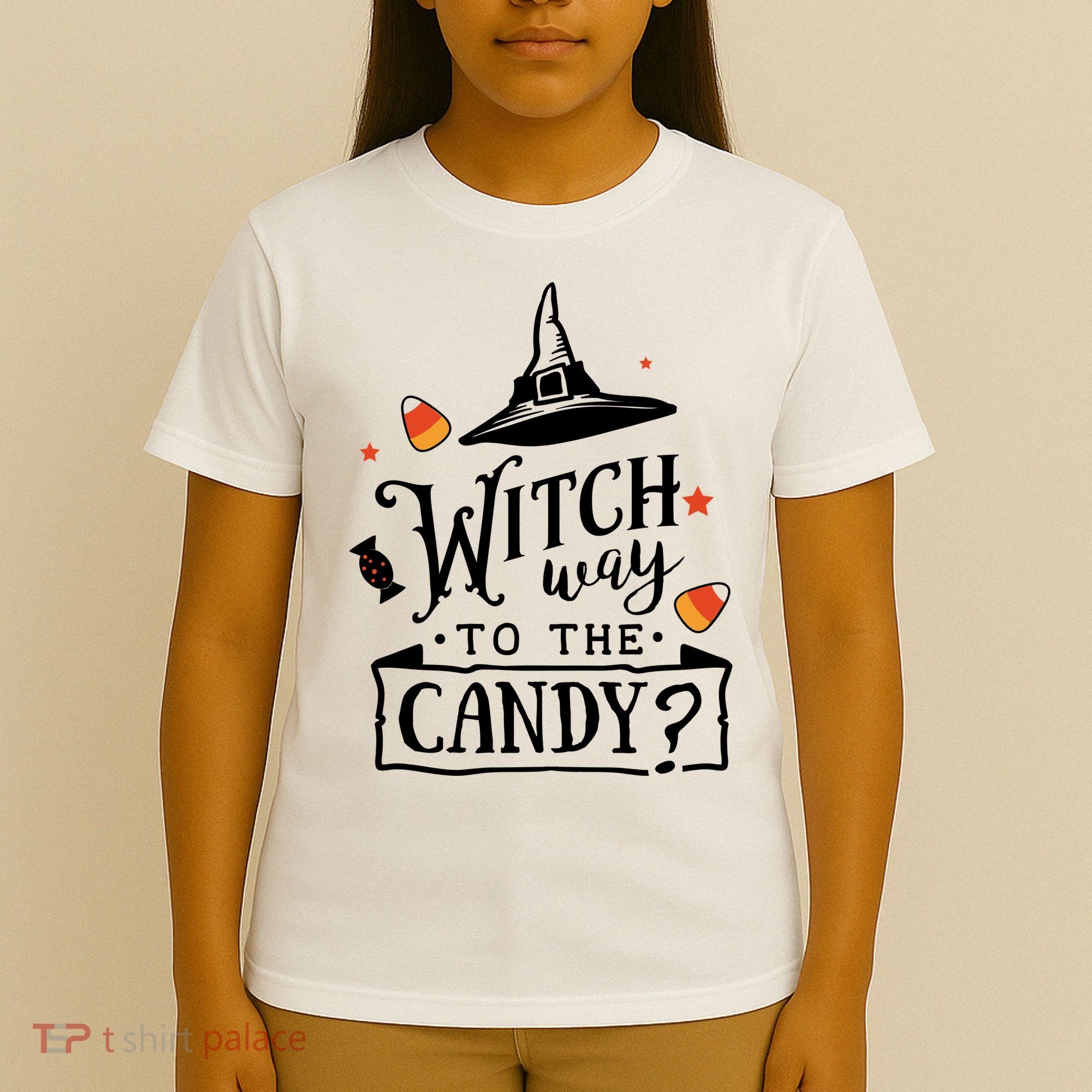 Witch Way Is The Candy Funny Halloween T-Shirt