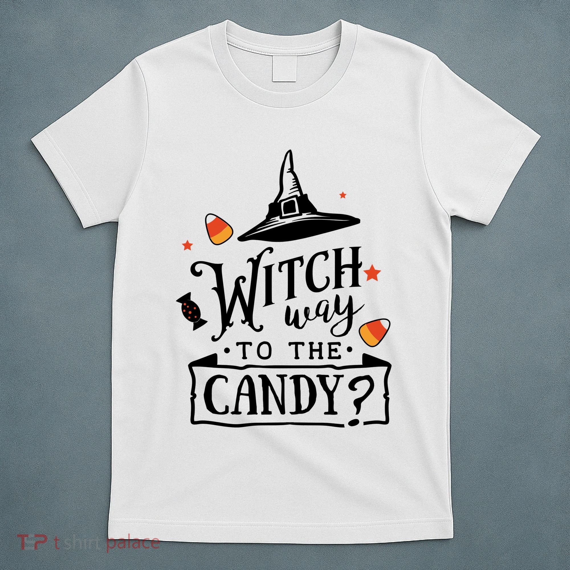 Witch Way Is The Candy Funny Halloween T-Shirt