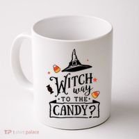 Witch Way Is The Candy Funny Halloween Coffee Mug thumb 0