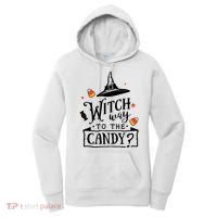Witch Way Is The Candy Funny Halloween Women's Hoodie thumb 0