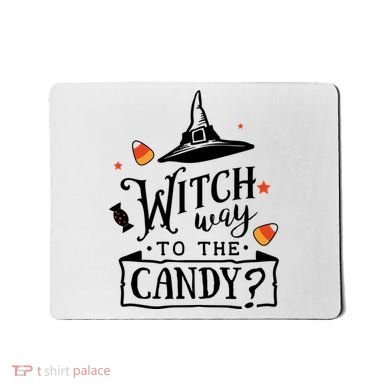 Witch Way Is The Candy Funny Halloween Mousepad