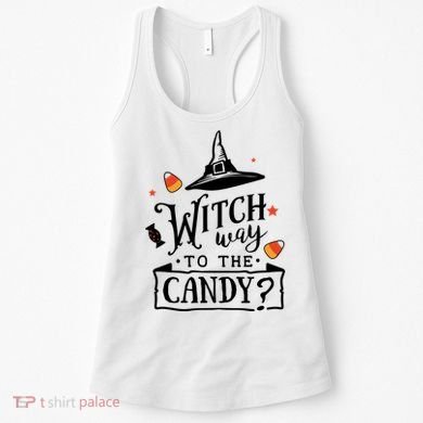 Witch Way Is The Candy Funny Halloween Women's Tank Top