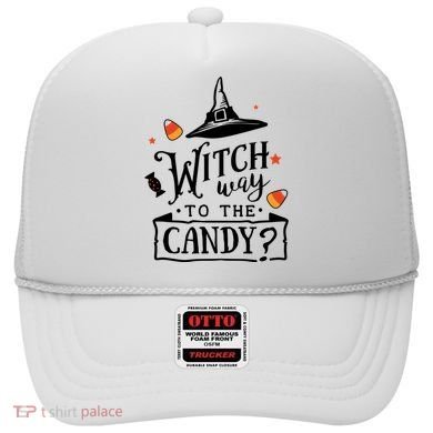 Witch Way Is The Candy Funny Halloween Hat