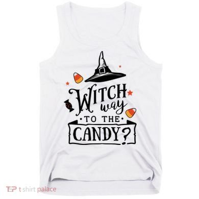Witch Way Is The Candy Funny Halloween Tank Top