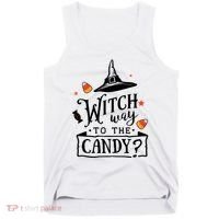 Witch Way Is The Candy Funny Halloween Tank Top thumb 0