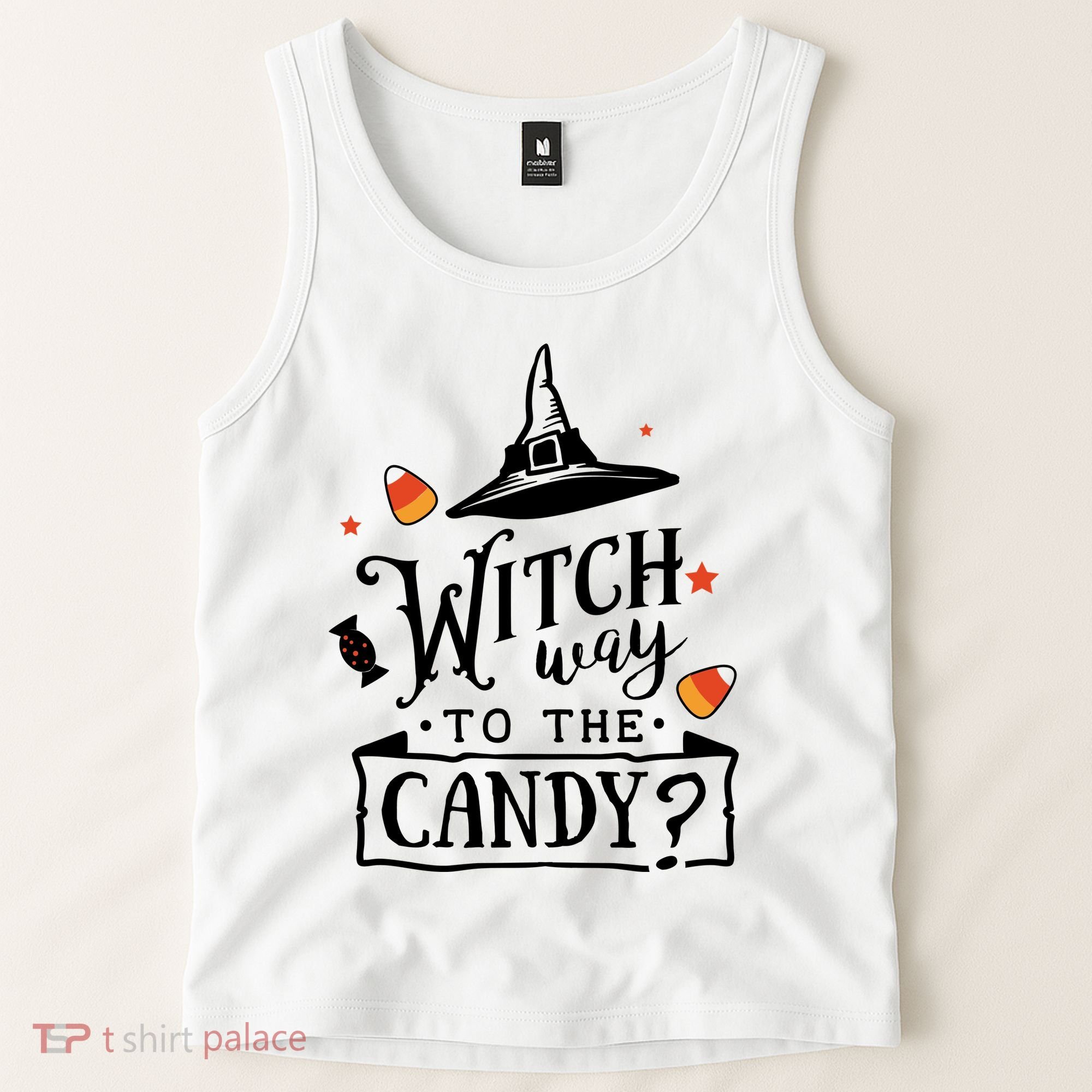 Witch Way Is The Candy Funny Halloween Tank Top