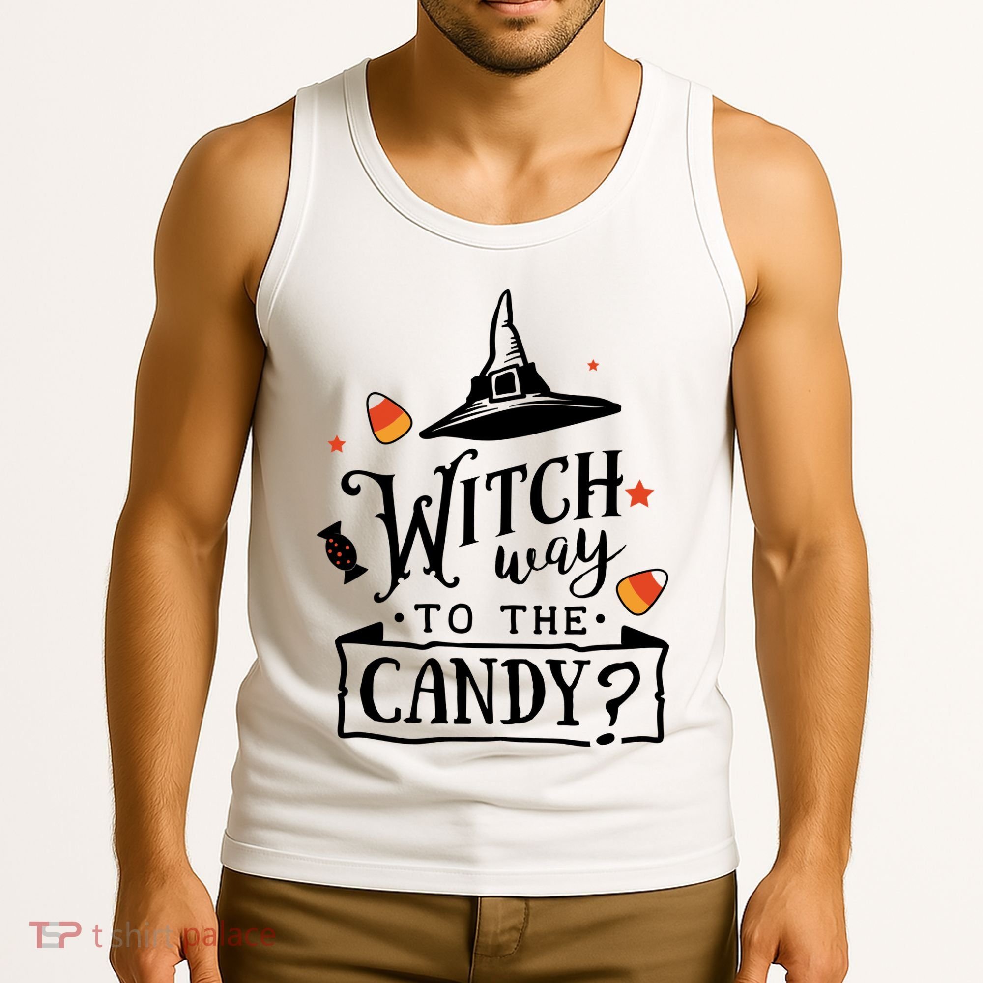 Witch Way Is The Candy Funny Halloween Tank Top