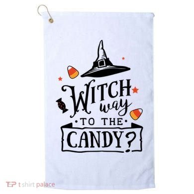 Witch Way Is The Candy Funny Halloween Golf Towel