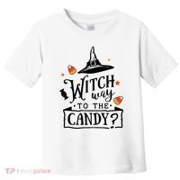 Witch Way Is The Candy Funny Halloween Toddler T-Shirt thumb 0