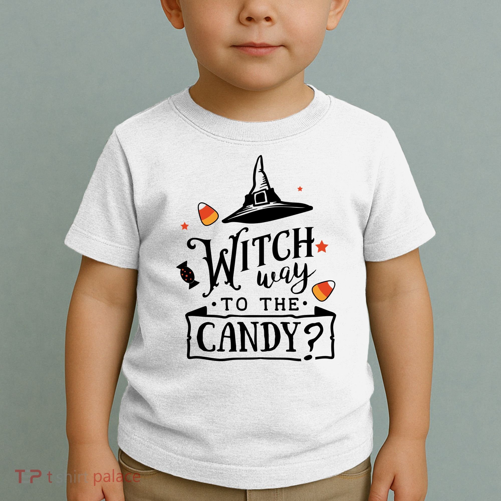 Witch Way Is The Candy Funny Halloween Toddler T-Shirt