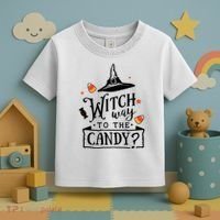 Witch Way Is The Candy Funny Halloween Toddler T-Shirt thumb 3