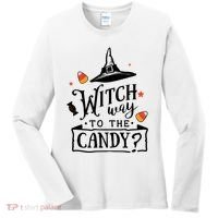 Witch Way Is The Candy Funny Halloween Women's Long Sleeve Shirt thumb 0