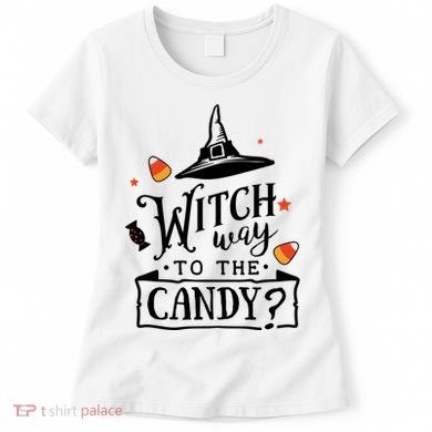 Witch Way Is The Candy Funny Halloween Women's T-Shirt