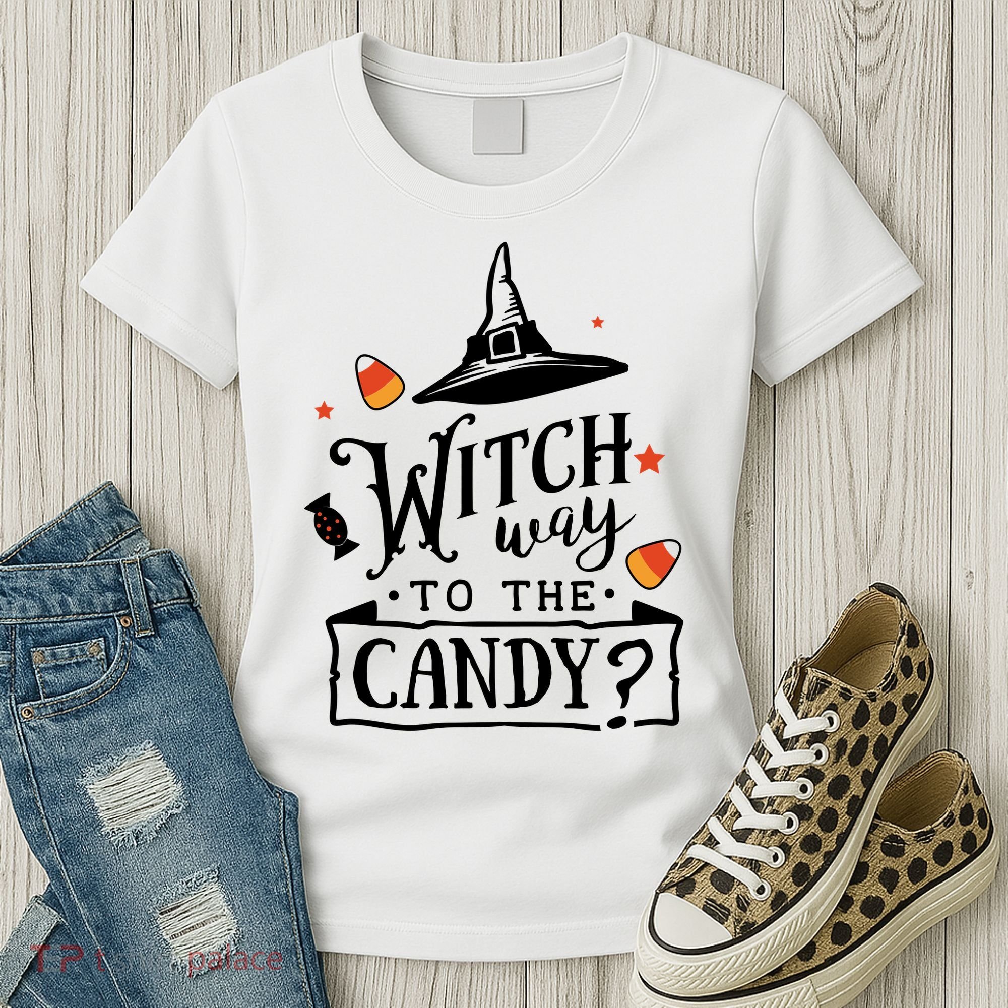 Witch Way Is The Candy Funny Halloween Women's T-Shirt