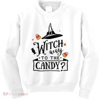 Witch Way Is The Candy Funny Halloween Kids Sweatshirt thumb 0
