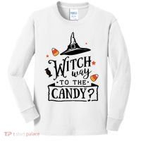 Witch Way Is The Candy Funny Halloween Kids Long Sleeve Shirt thumb 0