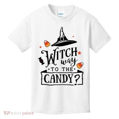 Witch Way Is The Candy Funny Halloween Kids T-Shirt