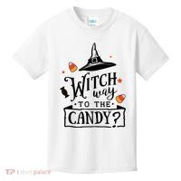 Witch Way Is The Candy Funny Halloween Kids T-Shirt thumb 0