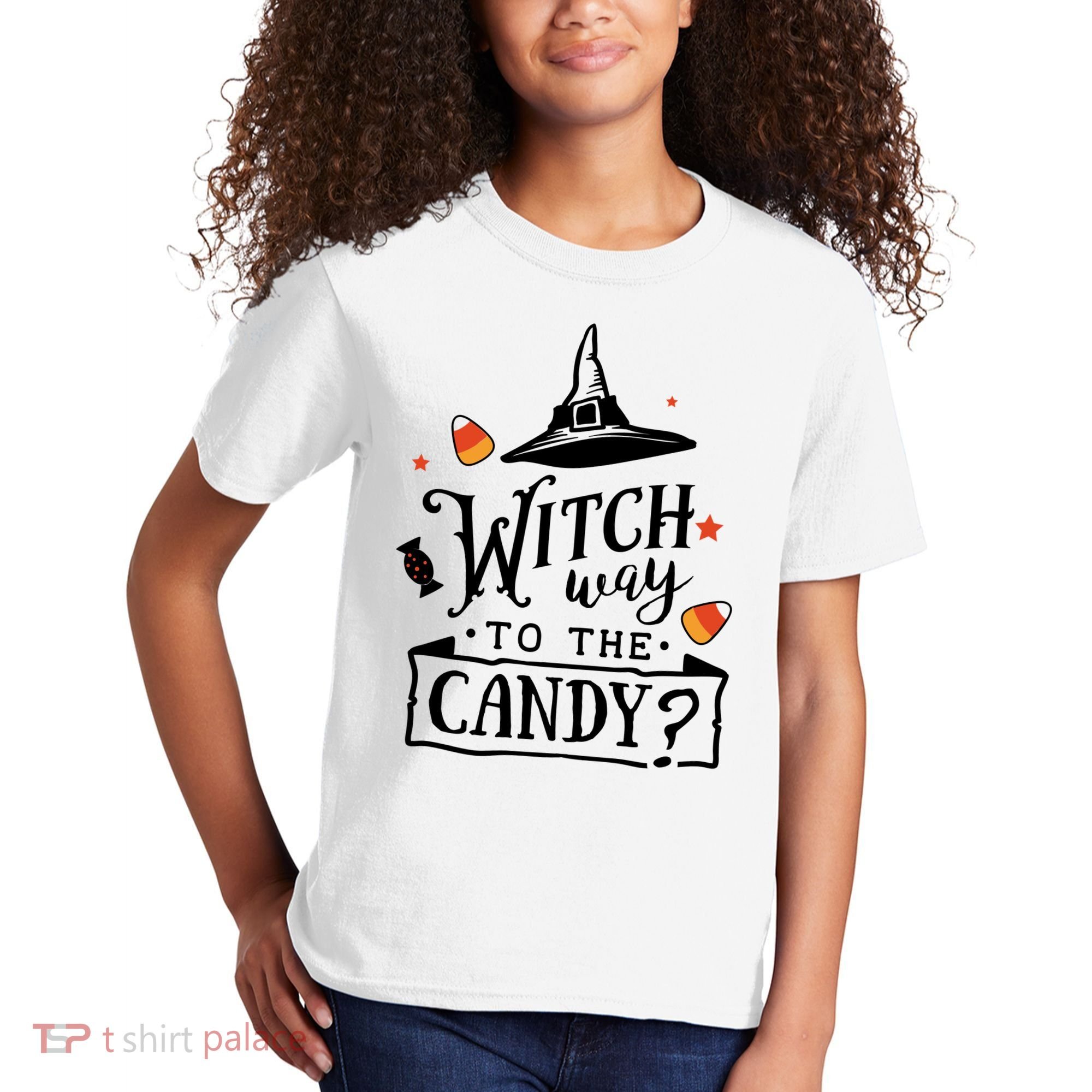 Witch Way Is The Candy Funny Halloween Kids T-Shirt