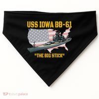 World War II Warship USS Iowa & WW2 BB61 Battleship Veteran USA-Made Doggie Bandana thumb 0