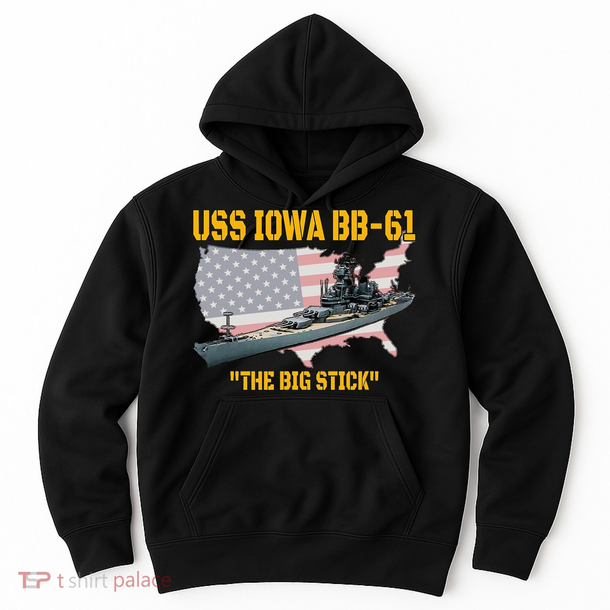 World War II Warship USS Iowa & WW2 BB61 Battleship Veteran Hoodie