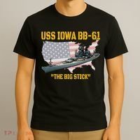 World War II Warship USS Iowa & WW2 BB61 Battleship Veteran T-Shirt thumb 3