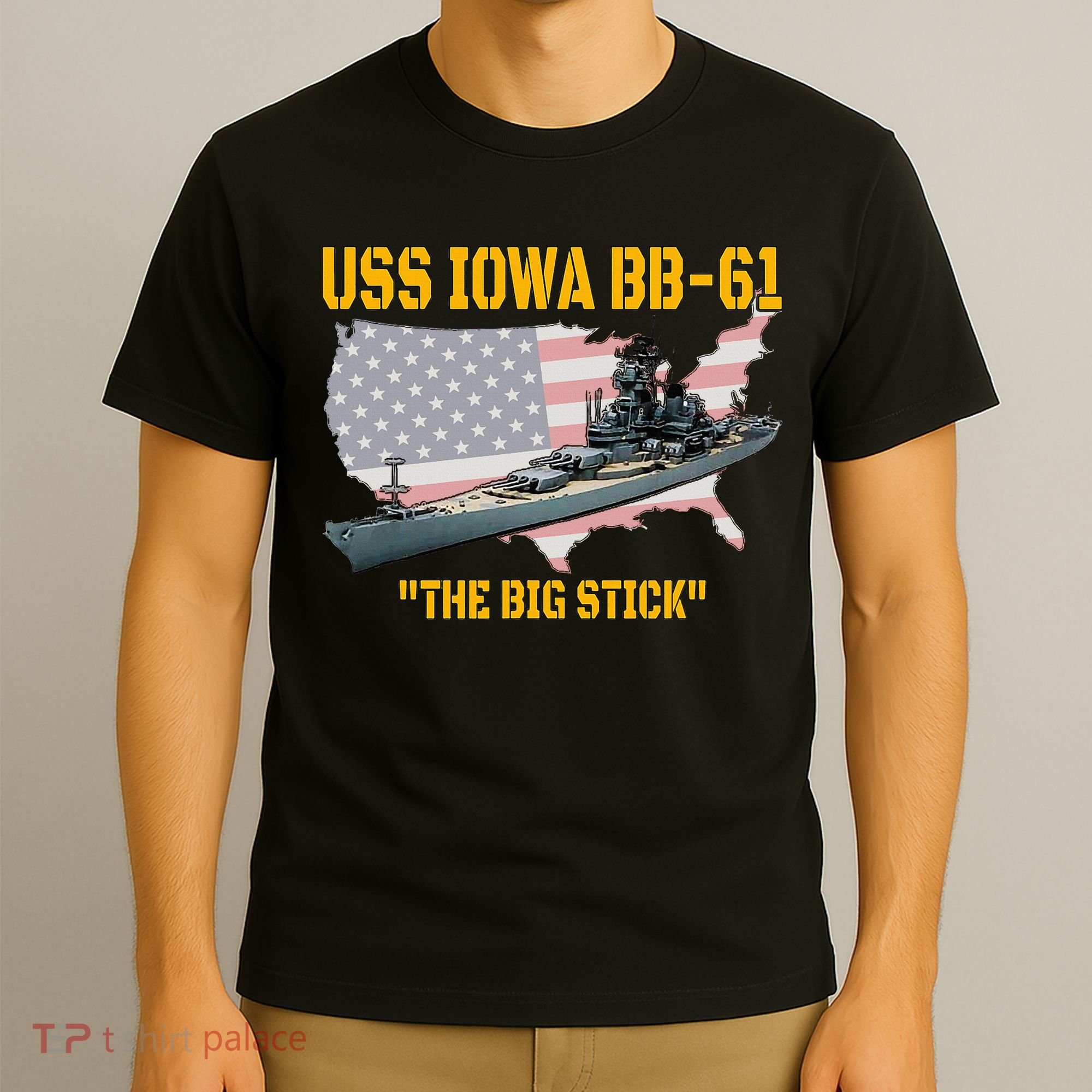 World War II Warship USS Iowa & WW2 BB61 Battleship Veteran T-Shirt