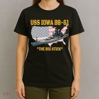 World War II Warship USS Iowa & WW2 BB61 Battleship Veteran T-Shirt thumb 4
