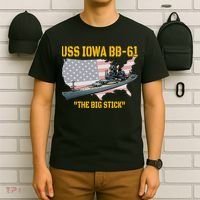 World War II Warship USS Iowa & WW2 BB61 Battleship Veteran T-Shirt thumb 6