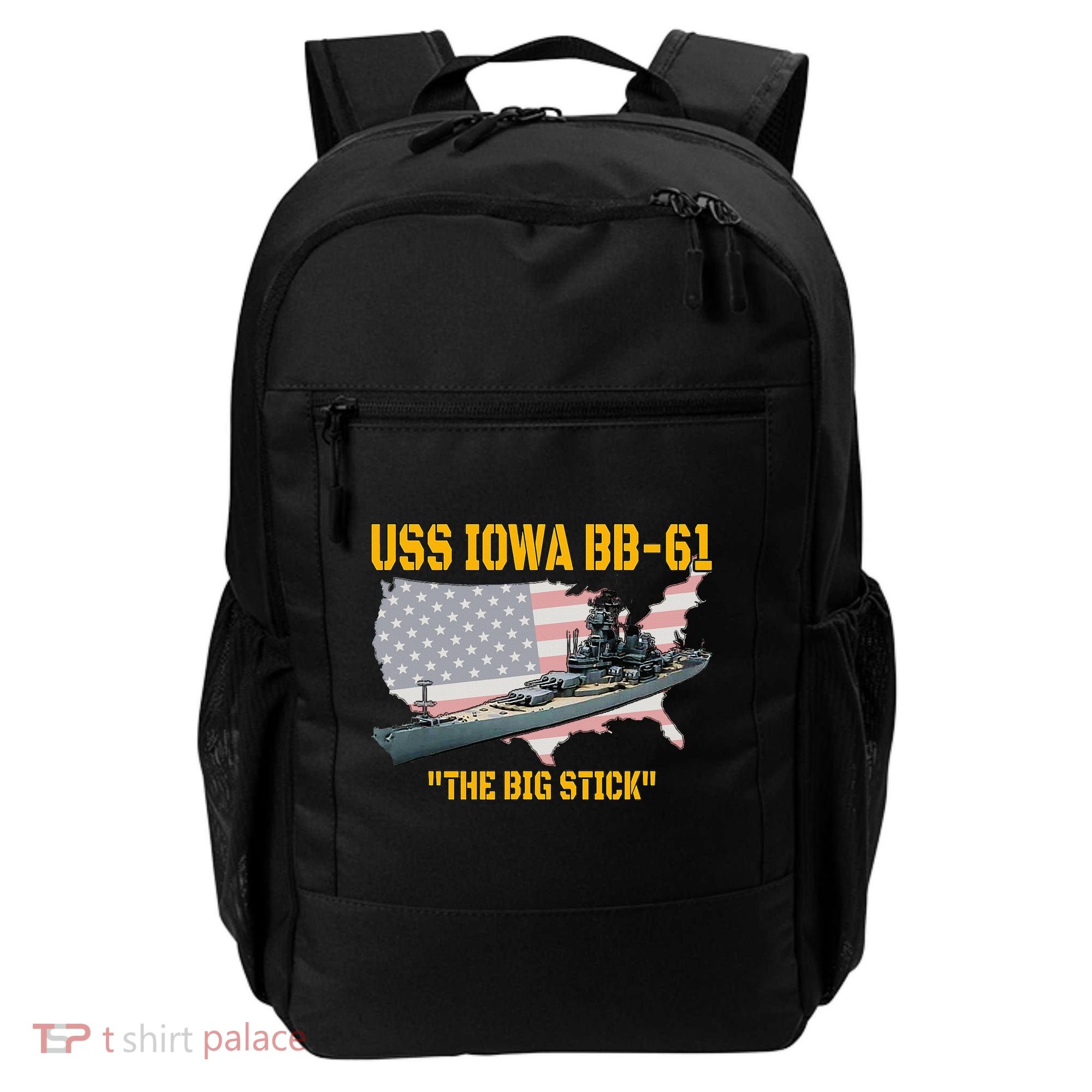 World War II Warship USS Iowa & WW2 BB61 Battleship Veteran Backpack