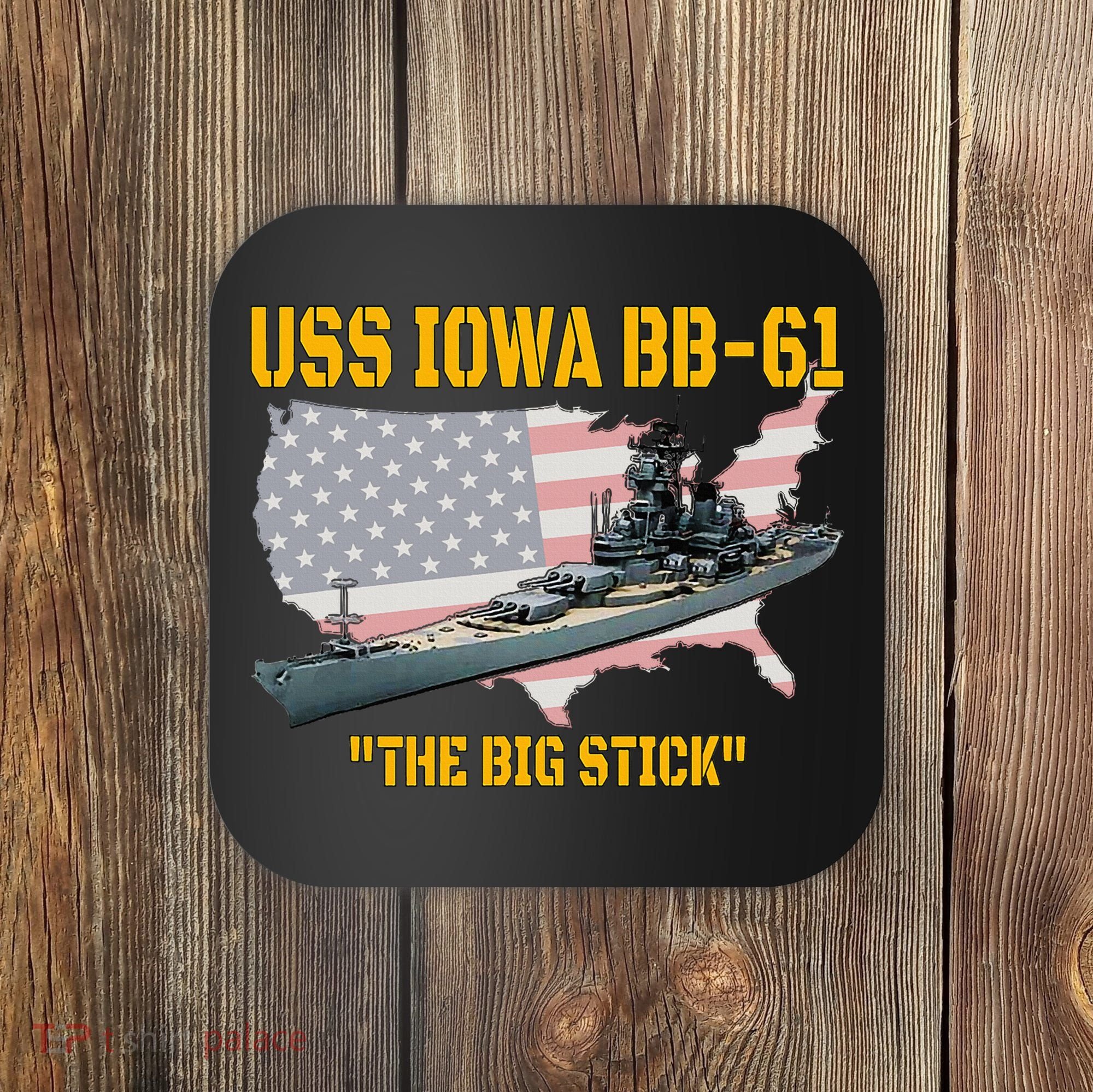 World War II Warship USS Iowa & WW2 BB61 Battleship Veteran Coaster