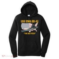 World War II Warship USS Iowa & WW2 BB61 Battleship Veteran Women's Hoodie thumb 0