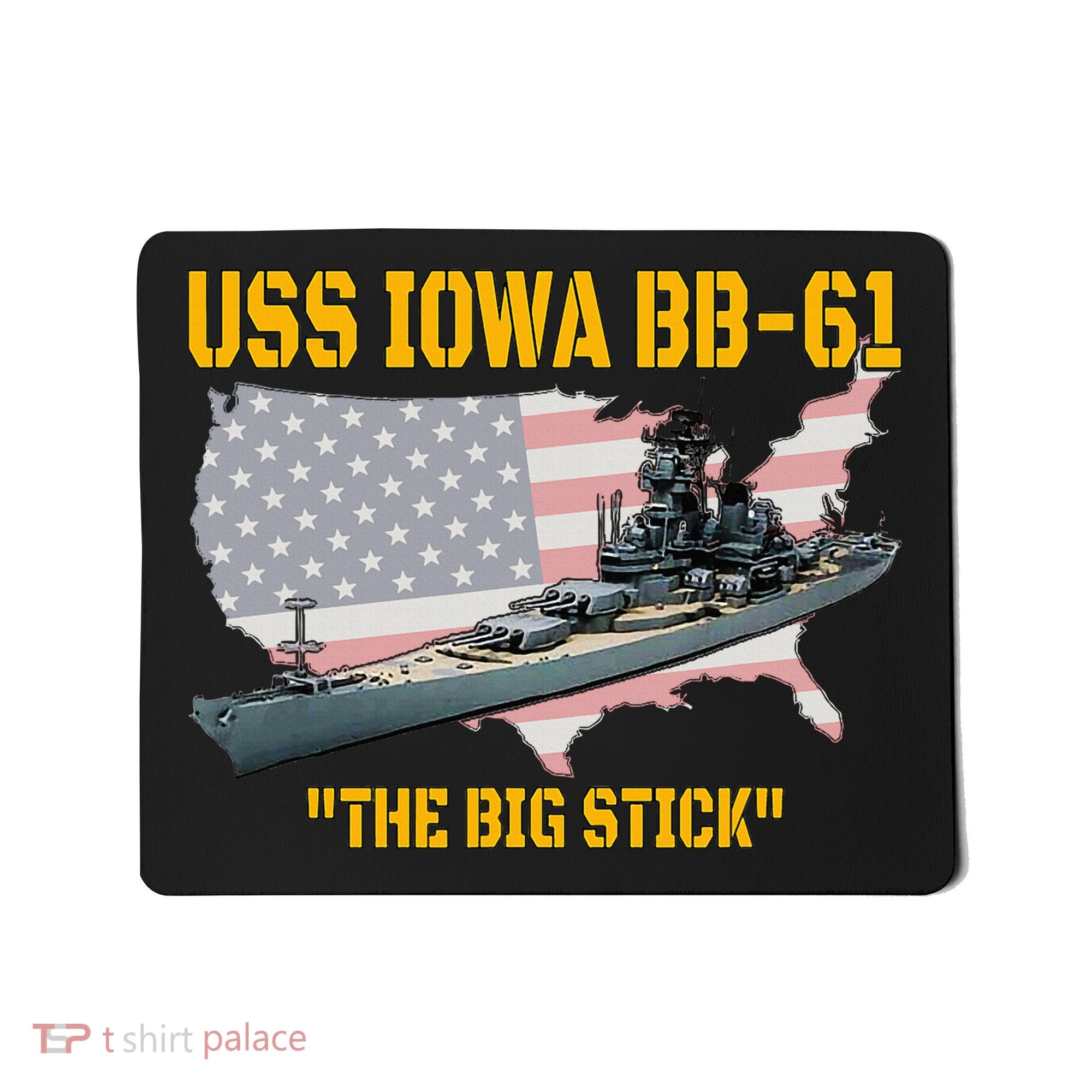 World War II Warship USS Iowa & WW2 BB61 Battleship Veteran Mousepad