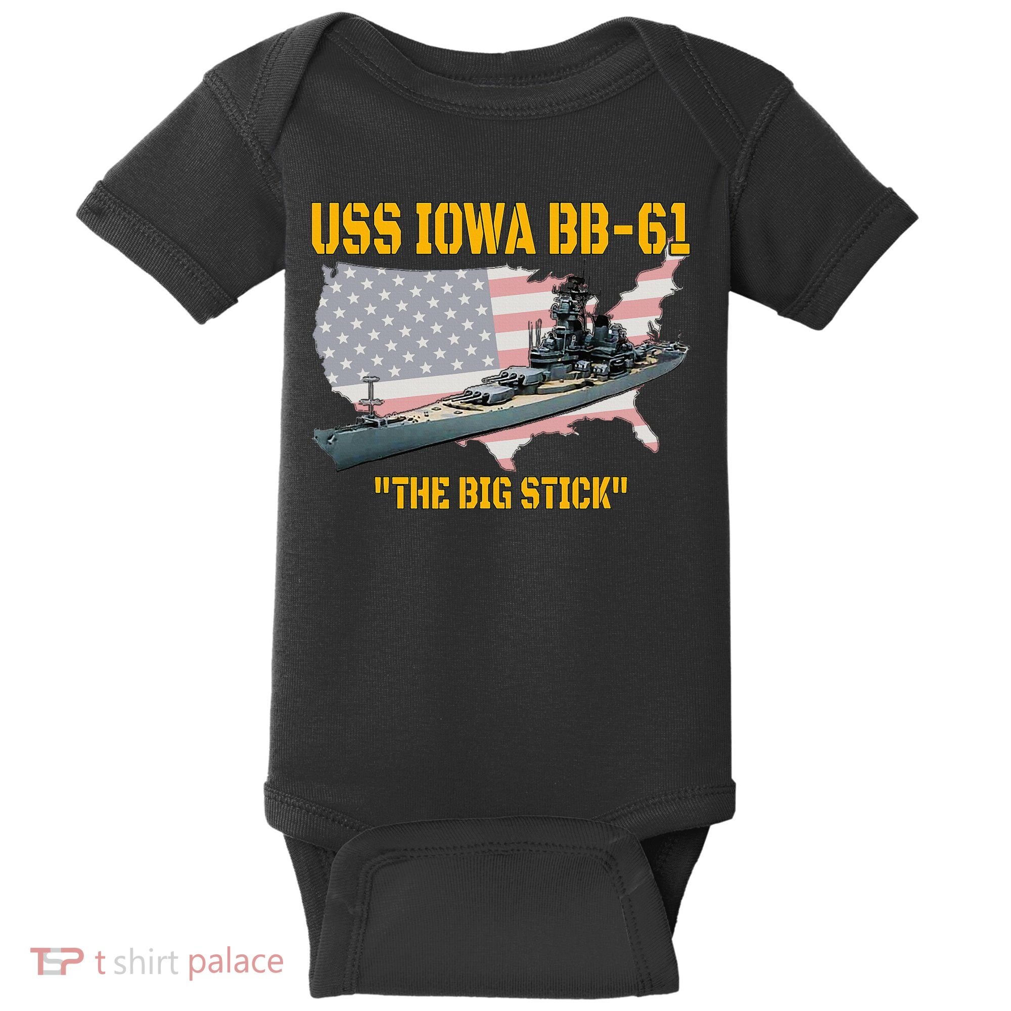 World War II Warship USS Iowa & WW2 BB61 Battleship Veteran Baby Bodysuit
