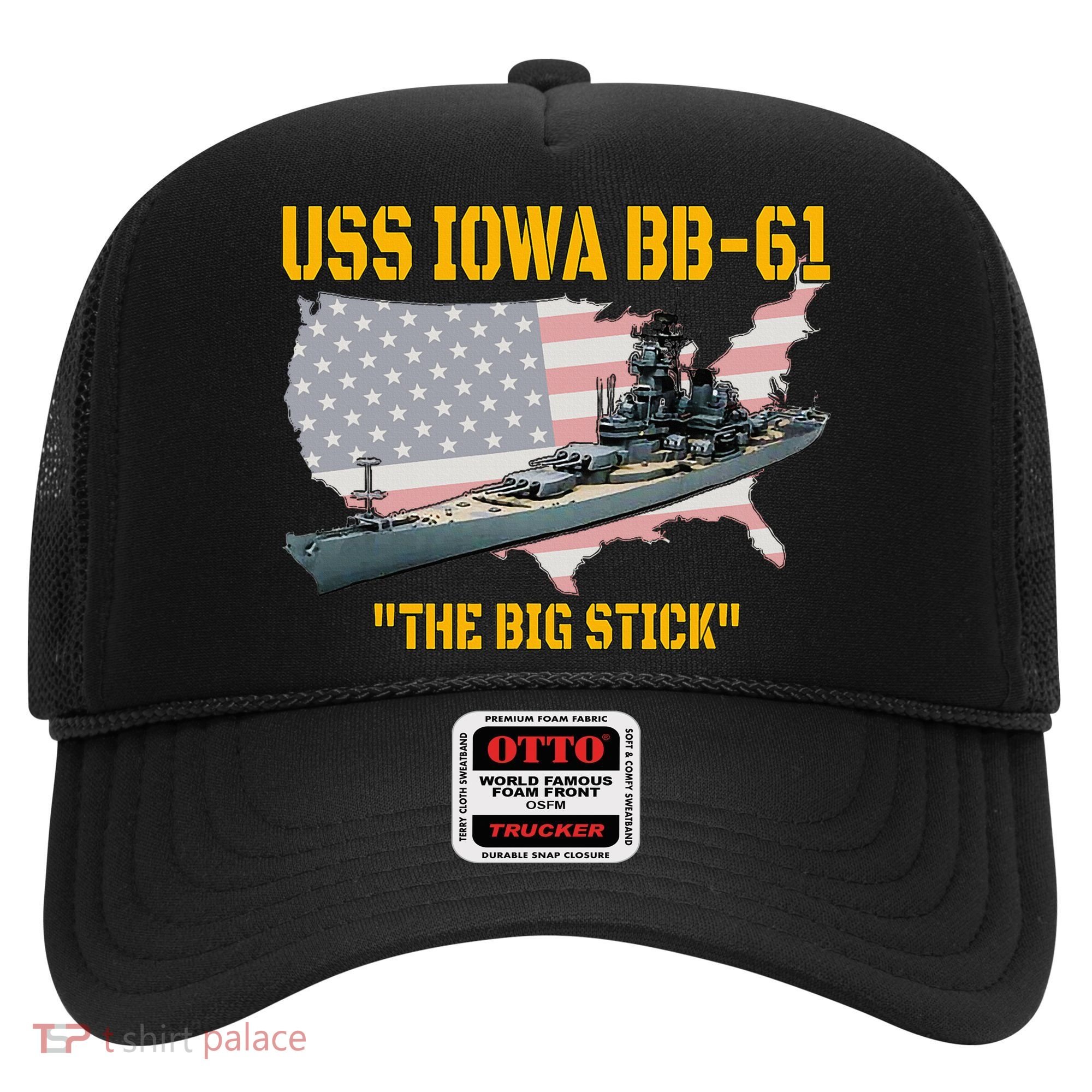 World War II Warship USS Iowa & WW2 BB61 Battleship Veteran Hat