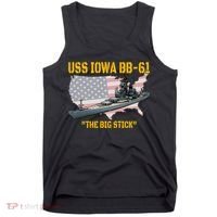 World War II Warship USS Iowa & WW2 BB61 Battleship Veteran Tank Top thumb 0