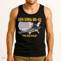 World War II Warship USS Iowa & WW2 BB61 Battleship Veteran Tank Top thumb 3