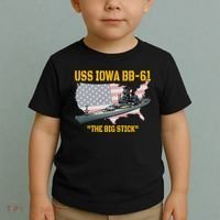 World War II Warship USS Iowa & WW2 BB61 Battleship Veteran Toddler T-Shirt thumb 2